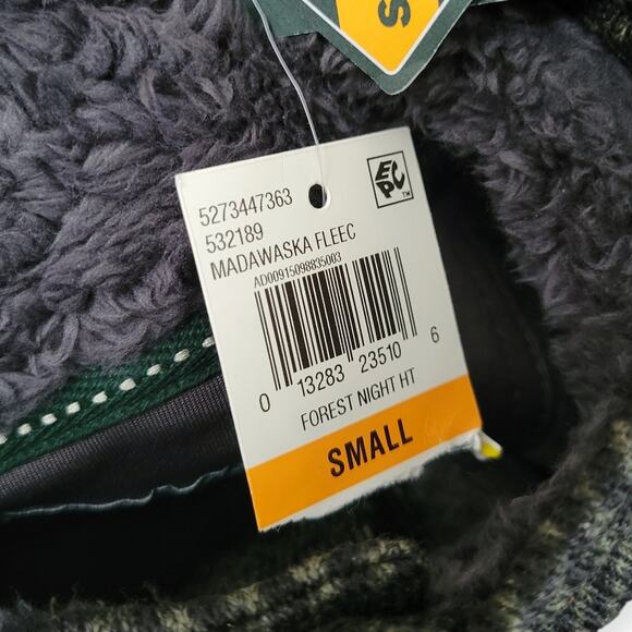 G.H Bass &Co Madawaska Fleece Forest Knight Chevron Green 1/4 Pullover Men Sz S - Picture 10 of 11